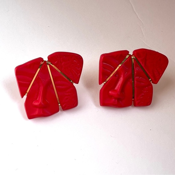 Vintage Abstract Face Earrings - Picture 1 of 6